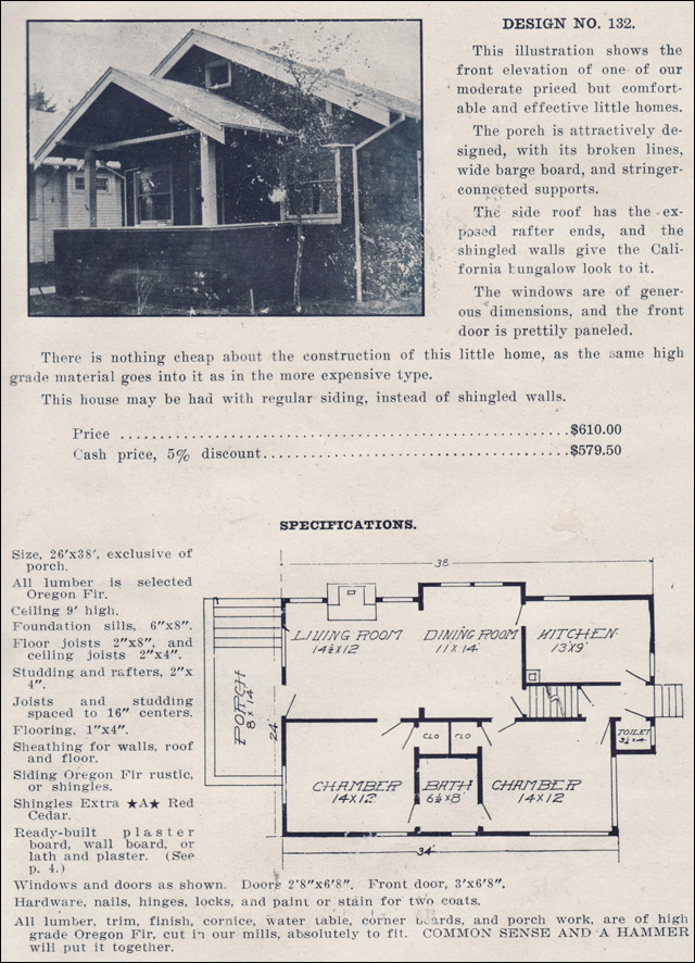 1915 Bungalow Cottage House Plans By The Ready Built House